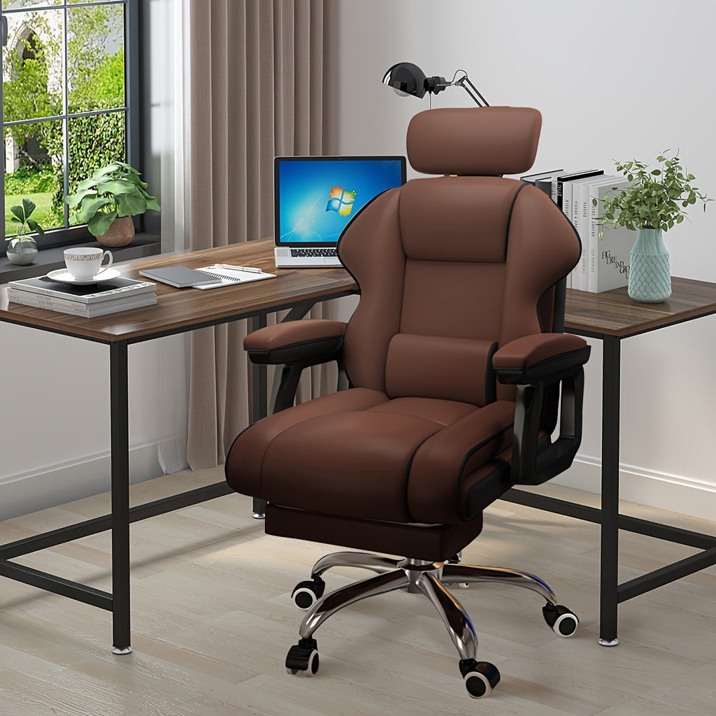Ergonomic Adjustable Height Chairs with Cushions Armrest for Long Time Seating-High Office Chair with Footrest