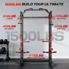 Power Cage, Multi-Functional Power Racks for Home Gym with Dual Pulley Systems, 2000 LBS Weight Capacity Fitness Squat Rack for Strength Workout with More Training Attachment Optional Weight Bench Weight Plates and Barbells Not Included