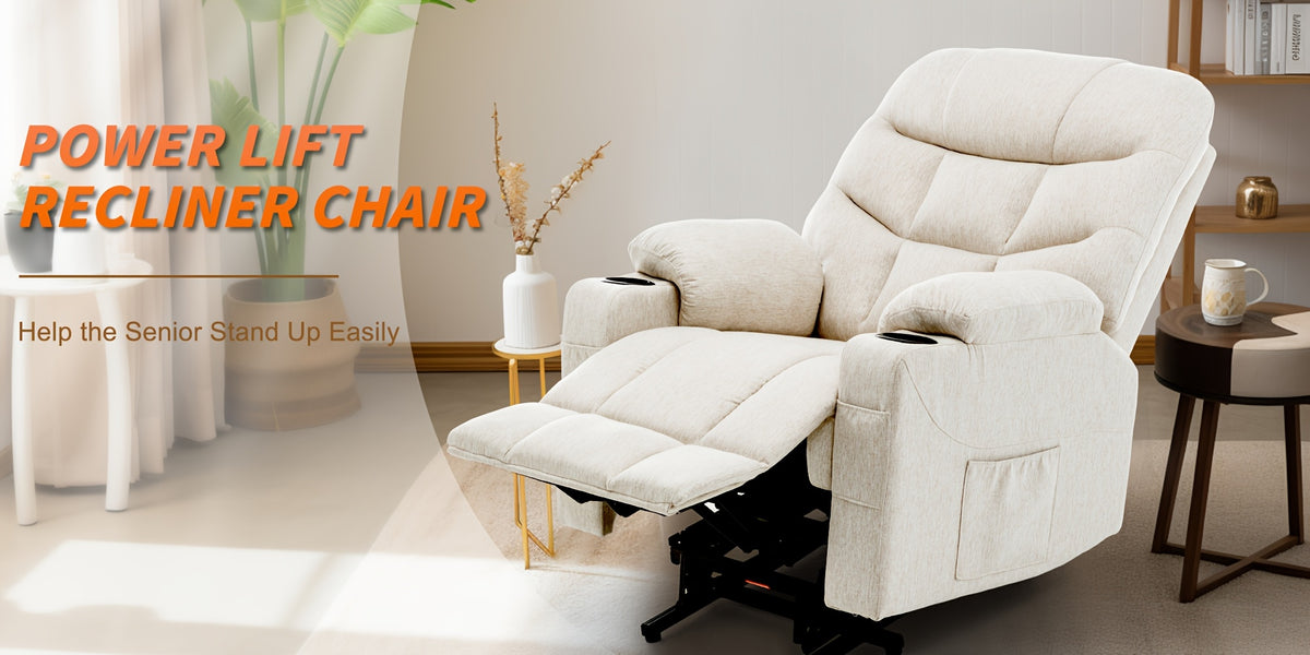 Recliner Chair with Massage And Heating Functions, Large Padded Sofa with Side Pockets, Recliner Chair, Suitable for Living Room And Bedroom
