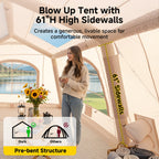 LILYPELLE 6-12 Person Ridge-Style Inflatable Camping Tent with Manual Pump, Large Mesh Windows And Curtain Divider, Four-Season Use, Easy Setup, Ideal for Groups And Families