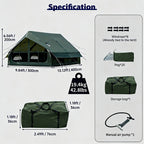 129 Sq.ft Inflatable Camping Tent | Outdoor Blow Up Tent Oxford 4 Season Air Tent Cabin House with Mesh Windows & Door, PVC & Polyester Material, Double Door, 2000mm-3000mm, Suitable for All Seasons