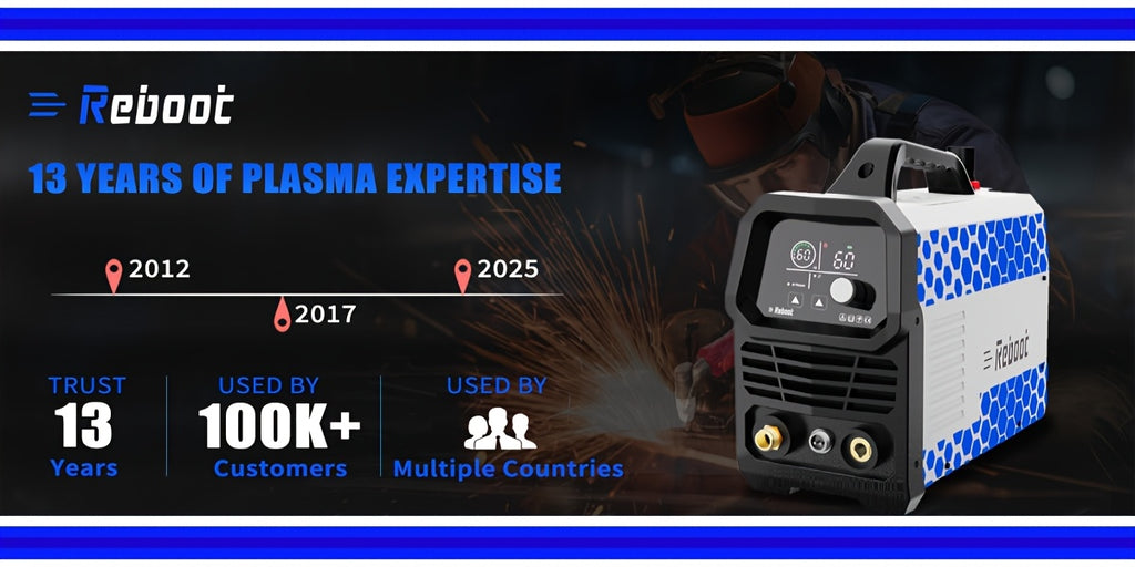 Reboot Plasma Cutter 60A, Large Integrated LED Digital Display, 120/240V Plasma Cutter Machine With IGBT Inverter, 1/2 Inch Clean Cut 5/8 Inch Max Cut RBC6000D Max