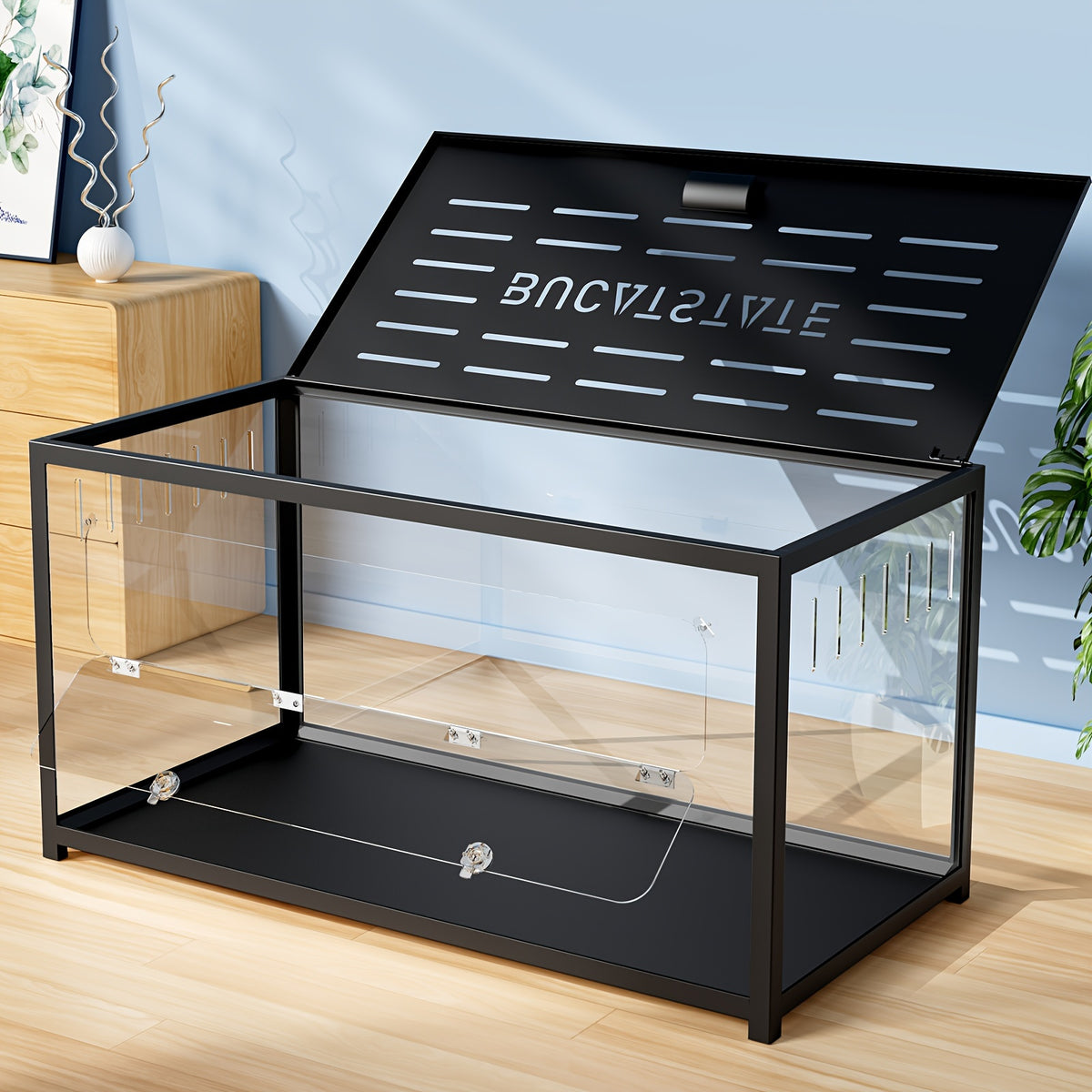 [Hamster Cage Metal] Bucatstate 80/100cm Hamster Cage Metal Small Pets Habitats Large Stackable With Top Access Easy Assemble, Dwarf Syrian Hamster House Guinea Pig Cage
