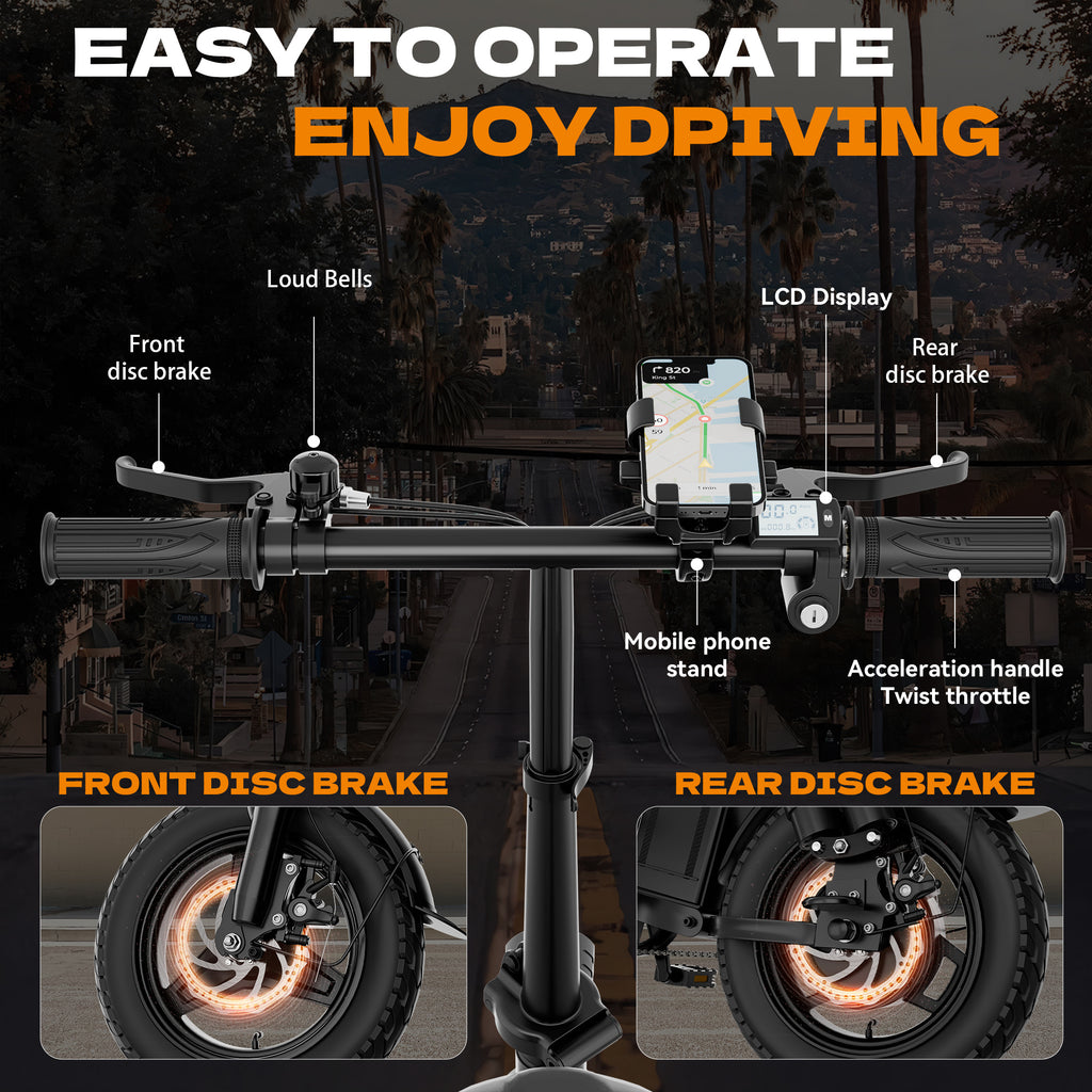 Hisent Folding Electric Scooter, 500W Brushless Motor, Speed 19.9mph, Dual Suspension System, Full Shock Absorption, 48V 10AH-17.5AH Battery(optional), 15-35 Miles Range, 14-inch High-quality Tires, With Double Seats