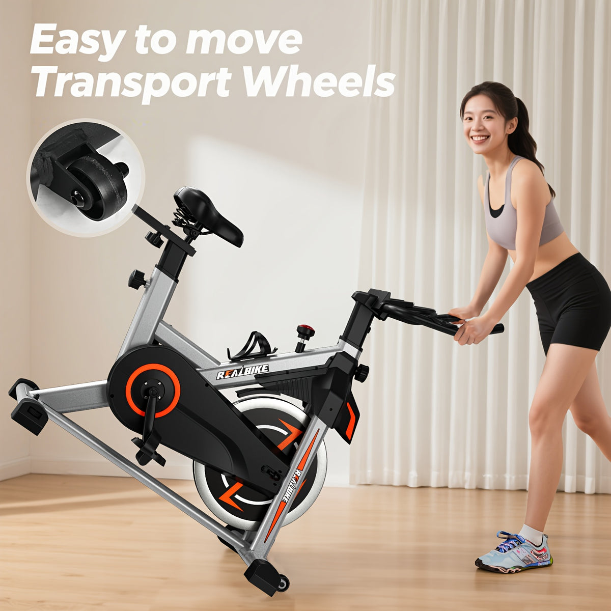 Silent Home Exercise Bike, 330 Lbs Weight Capacity, Indoor Fitness Bicycle with Tablet Holder and Display, Adjustable Resistance Cardio Trainer, Home Fitness Equipment