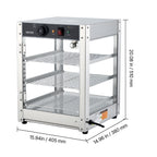 VEVOR 3-Tier/5-Tier Commercial Food Warmer Display, 14inch/15 inch 800W Food Display Warmer with LED Light, Adjustable Shelf and Stainless Steel Frame, 86℉~185℉ Air Heating, 34L for Hamburger, Pizza, Bread, Fried Chicken