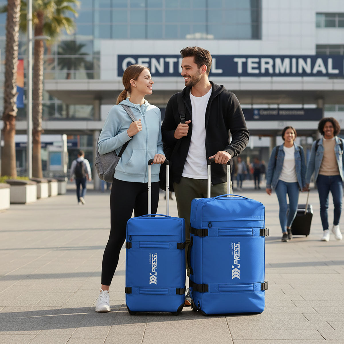 3-Piece Softside Luggage Set 20/26/30in Waterproof Travel Suitcase with 2 Wheels & Telescopic Handle, Durable Trolley Bag for Vacation & Adventure