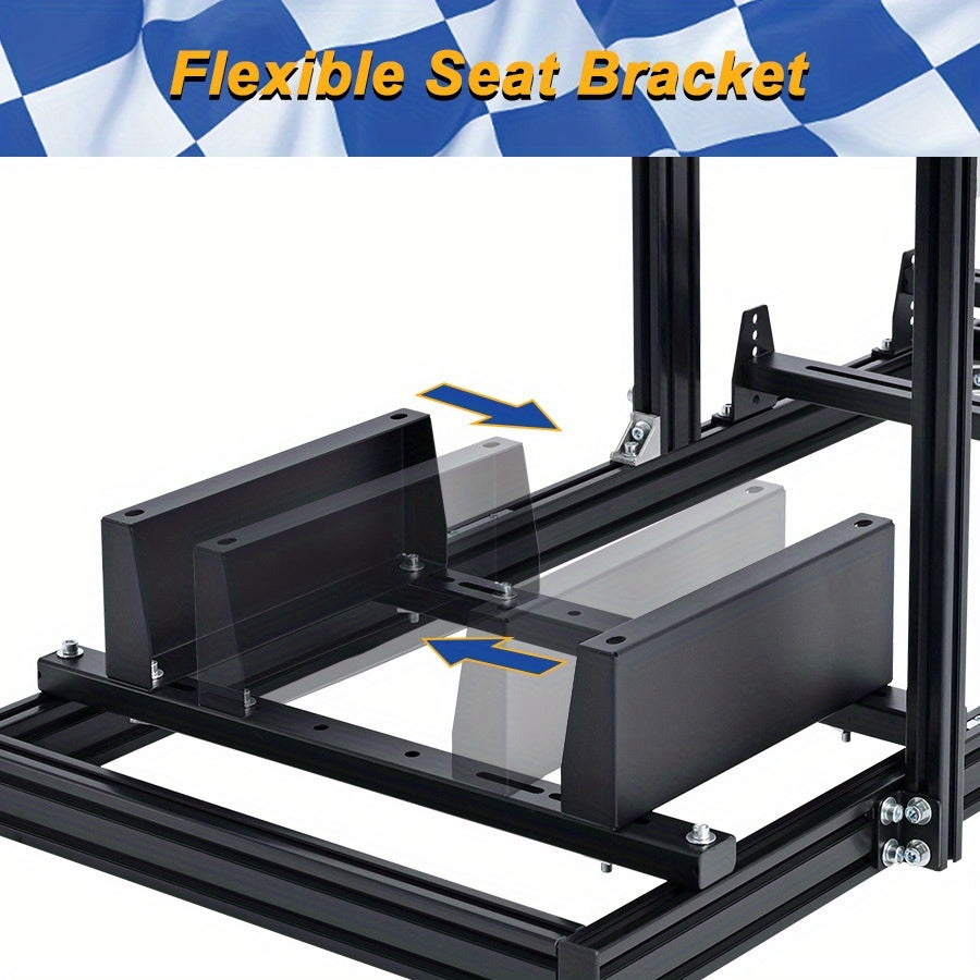 Mokapit More Sturdy Aluminum Alloy Racing Simulator Cockpit Fits for Logitech/ Thrustmaster/ Fanatec/ Moza G29 G920 G923 T300RS Gaming Steering Wheel Stand Excludes Shift Levers Steering Wheels Pedals