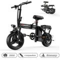 500W Adult Folding Electric Bicycle - 20 MPH, 25-Mile Range, 48V 15Ah High-Capacity Removable Battery, 14-Inch All-Terrain Tires, Dual-Seat Design, Three Riding Modes (Electric, Pedal-Assist, And Pedal), Multi-Functional LCD Display.