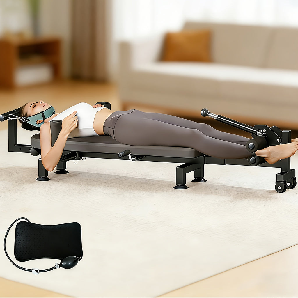 [Portable Back Decompression] Fitness Full Body Traction Table, Cervical And Lumbar Stretching Traction Table, Home Portable Back Decompression Bed for Tension Relief And Back Stretchering