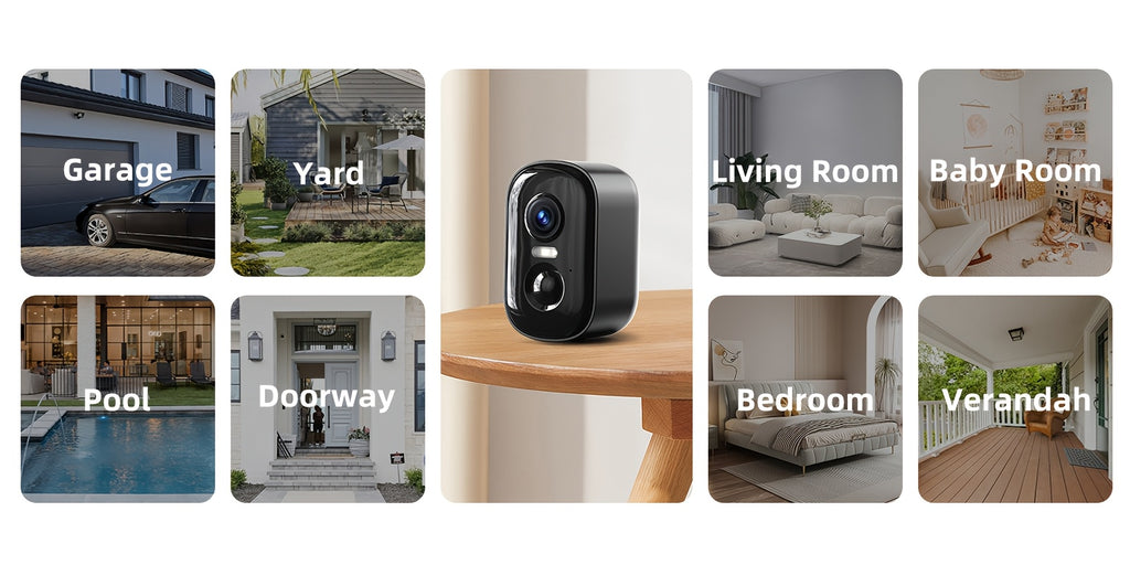 WESECUU Solar Camera Security Cameras Wireless Outdoor Indoor for Home Security Camera, Smart Phone App Surveillance Camera System Outside, Pet Camera Cat Dog with Audio And Video, Nanny Cam for Bedroom