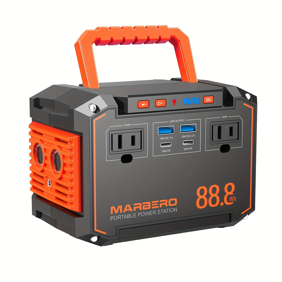 Portable Power Station 237Wh With 60W Solar Panel/88Wh &30W SL/111Wh &30W SL, Or 88.8Wh/237Wh.with 2*AC/USB-C PD/USB QC3.0/DC Output, LED Emergency Power Light For Outdoor Camping, RV Traveling, Emergencies For Gift