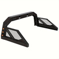 Pickup Truck Roll Bar Chase Rack with 6 Amber Side Marker Lamps in Fine Textured Black No-Drill Design