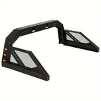 Pickup Truck Roll Bar Chase Rack with 6 Amber Side Marker Lamps in Fine Textured Black No-Drill Design