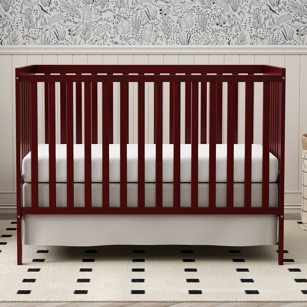 Goldzone Crib 5in 1 Convertible, Wooden Newborn Essentials Convertible to Toddler Bed, Sofa Bed and Full Size Bed, Baby Cribs with 4 Adjustable Bases for Nursery Decor, Baby Stuff Clearance, Item Weight: 37lbs, Maximum Weight Recommendation: 50lbs