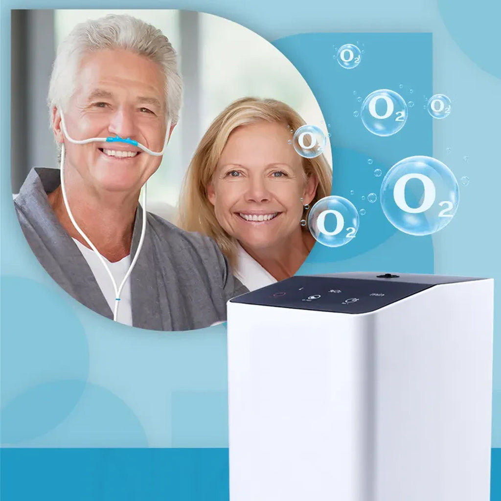 Oxygen Generator, Portable Oxygen Concentrator for Home/Travel, 1-7L Adjustable Portable Oxygen Machine 93% with Accessoires,Low Noise for Emergency