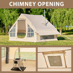 LILYPELLE Inflatable Camping Tent for 4-6 People, Easy Setup Oxford Cloth Air Tent with Stove Jack And Hand Pump, Spacious Glamping Tent House for Adults