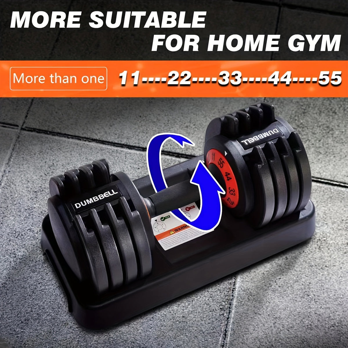 Set of Adjustable Dumbbells Weighing Up to 55 Pounds, Featuring Weights of 11, 22, 33, 44, And 55 Pounds. This Compact 5-In-1 Dumbbell Set Allows for Quick Adjustments, Making It Ideal for Full-Body Workouts And Home Fitness Routines