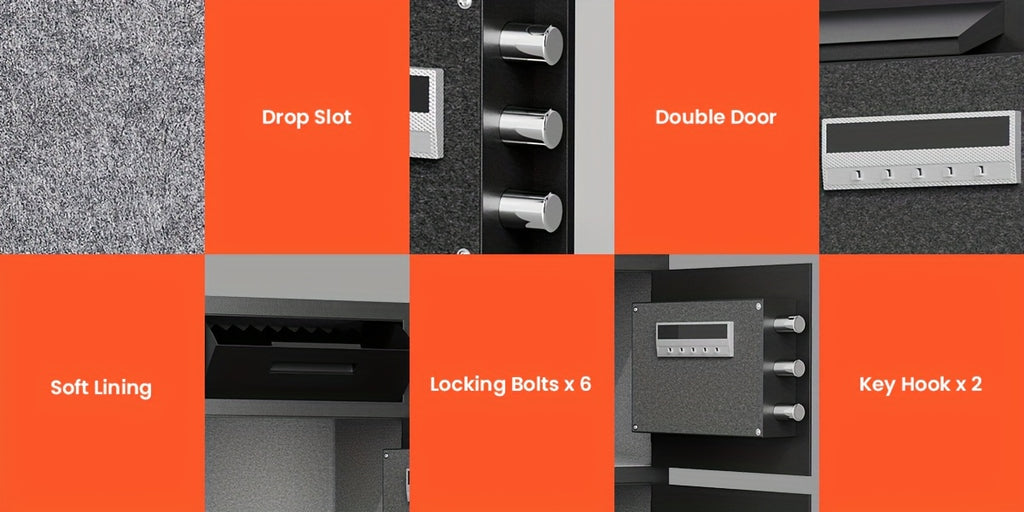 [Extra Large Safe Box] 6.5 Cu Ft Extra Large For Home Safe Box Fireproof With Drop Slot, Digital Drop Safe With Double Door And Key Hook, Money Safes With Backlit Keypad And Dual Alarm For Home Office Business