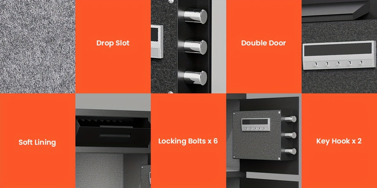 [Extra Large Safe Box] 6.5 Cu Ft Extra Large For Home Safe Box Fireproof With Drop Slot, Digital Drop Safe With Double Door And Key Hook, Money Safes With Backlit Keypad And Dual Alarm For Home Office Business