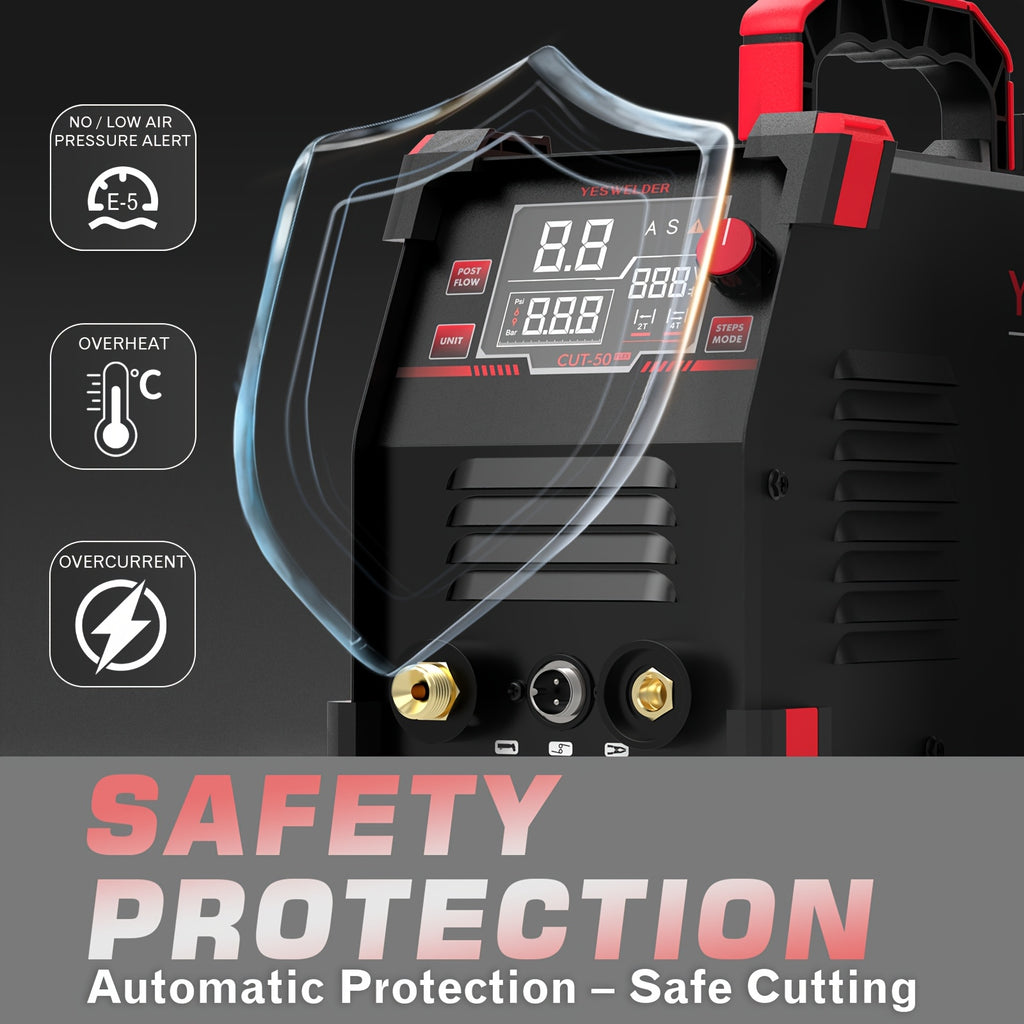 Plasma Cutter, 50Amp Contact Start, 110/220V Dual Voltage, Digital Display, IGBT Inverter Cutting Machine