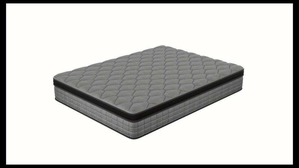 ENSHUI 12 Inch Hybrid Mattress - Twin/Full/Queen/King Size, Cooling & Pressure-Relieving Gel Memory Foam, Hypoallergenic, Medium Top, No Power Needed, White & Blue Mattress in Box, Bedroom Furniture, Sleek Bedroom Decor, Pocketed Coil Construction