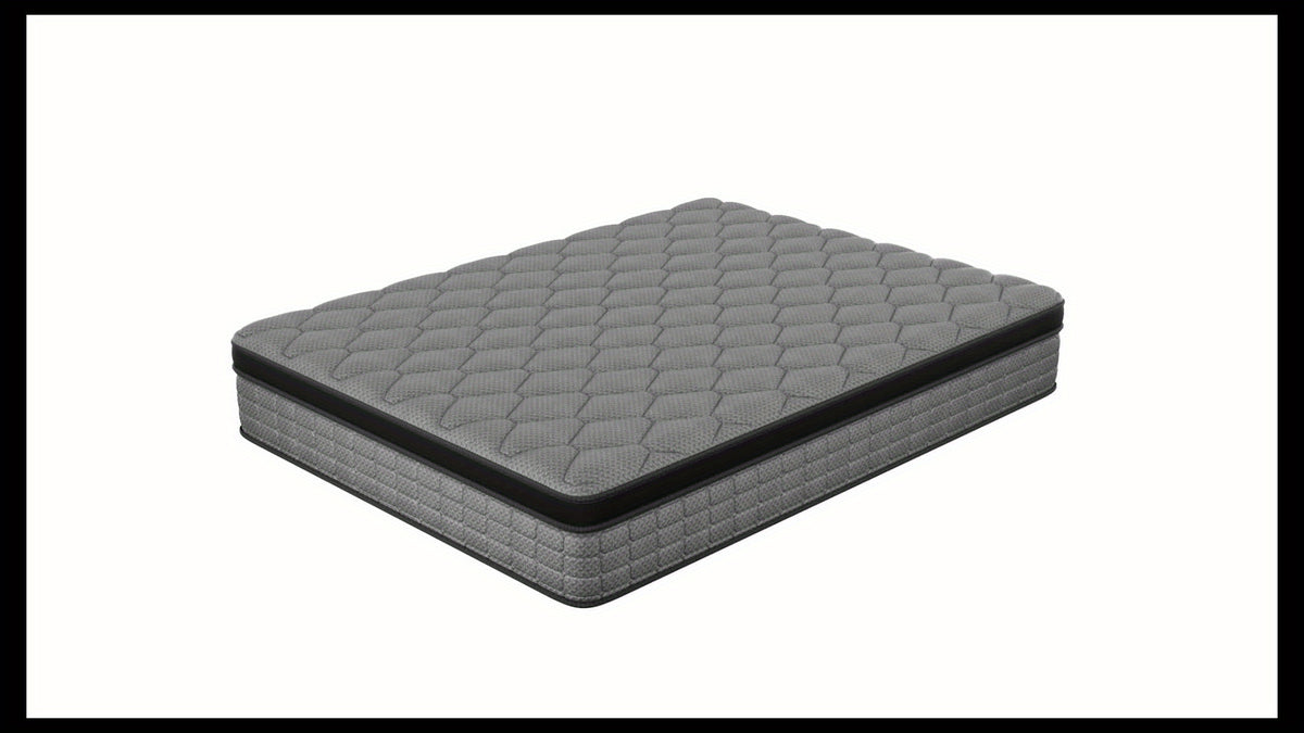 ENSHUI 12 Inch Hybrid Mattress - Twin/Full/Queen/King Size, Cooling & Pressure-Relieving Gel Memory Foam, Hypoallergenic, Medium Top, No Power Needed, White & Blue Mattress in Box, Bedroom Furniture, Sleek Bedroom Decor, Pocketed Coil Construction