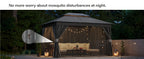 Outdoor Gazebo 10x13 ft by KAMEROUT with Double Roof and Mesh Privacy Screens for Backyard Gatherings
