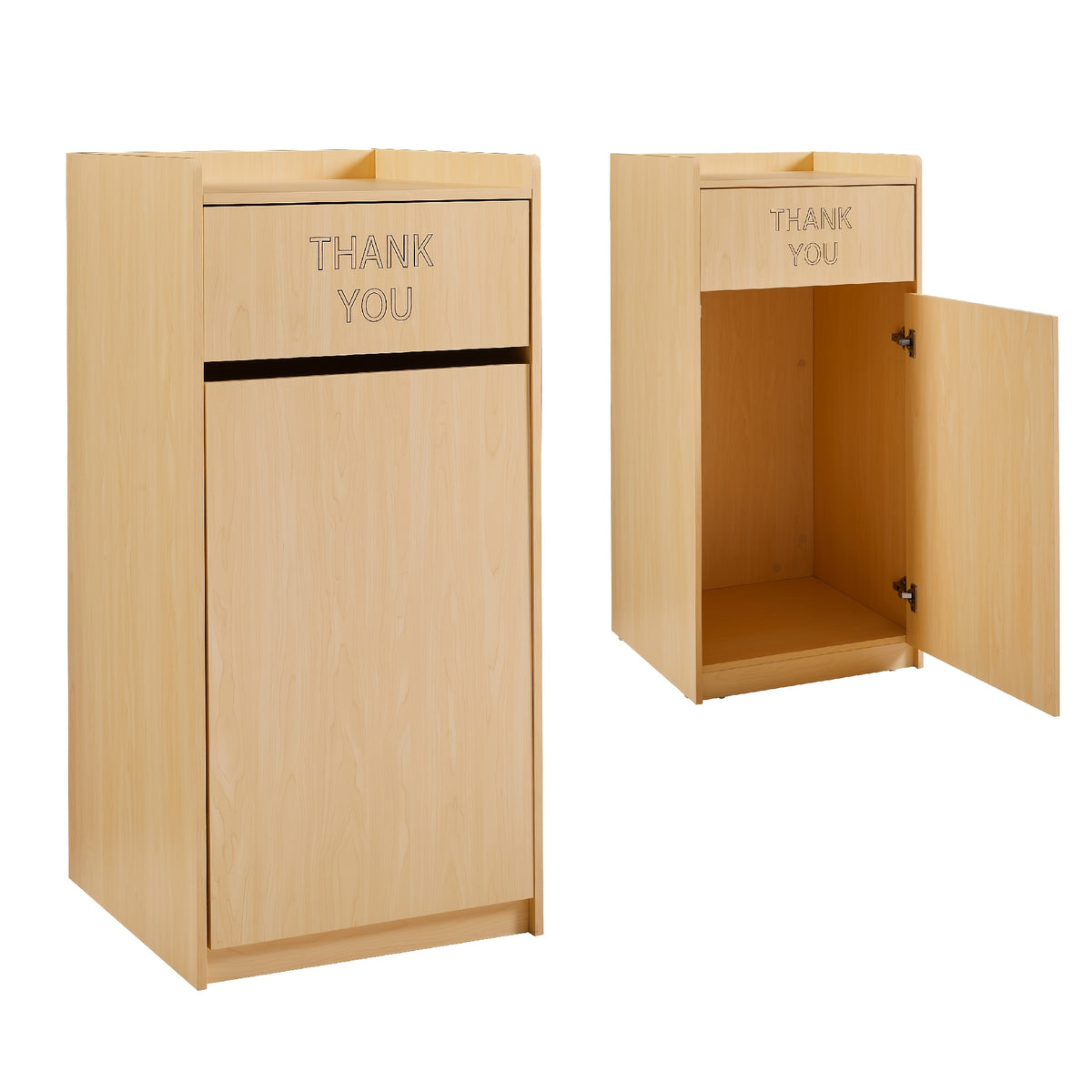 Large 40-Gallon Wooden Waste Bin with a Tray Top, Featuring a Spacious Design, Easy-To-Clean Surface, And Compact Storage, Perfect for Offices, Restaurants, And Kitchen Cabinets