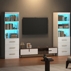 Tall Bookshelf for Home Office or Living Room, 71-Inch Design with Three Drawers for Display and Hidden Storage