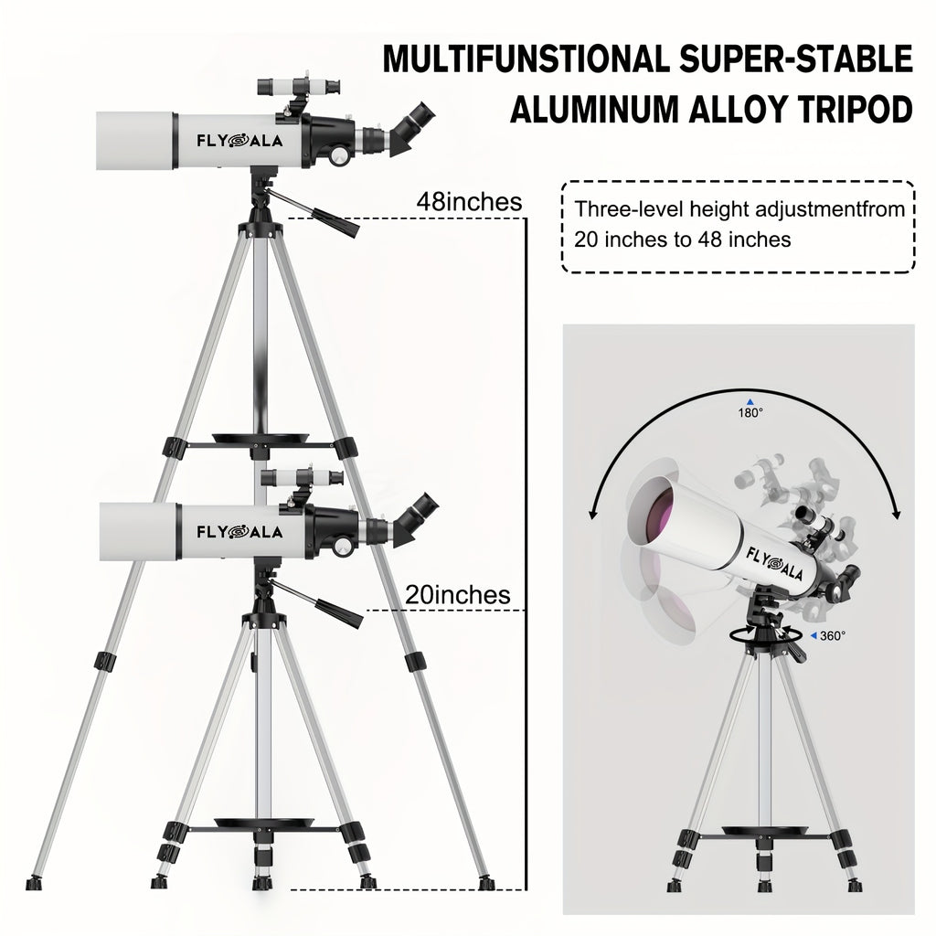 (30X-750X) Telescope for Adults High Powered, 80mm Aperture 600mm Focal Length Astronomy Telescope for Beginners, Astronomical Refractor Telescopes