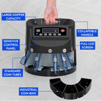 Coin Counter Machine Sorter, Change and Wrapper Roller Counting Organizer, Sorts up to 300 Coins Per Minute, Automatically Sorts and Batches, Office Supplies