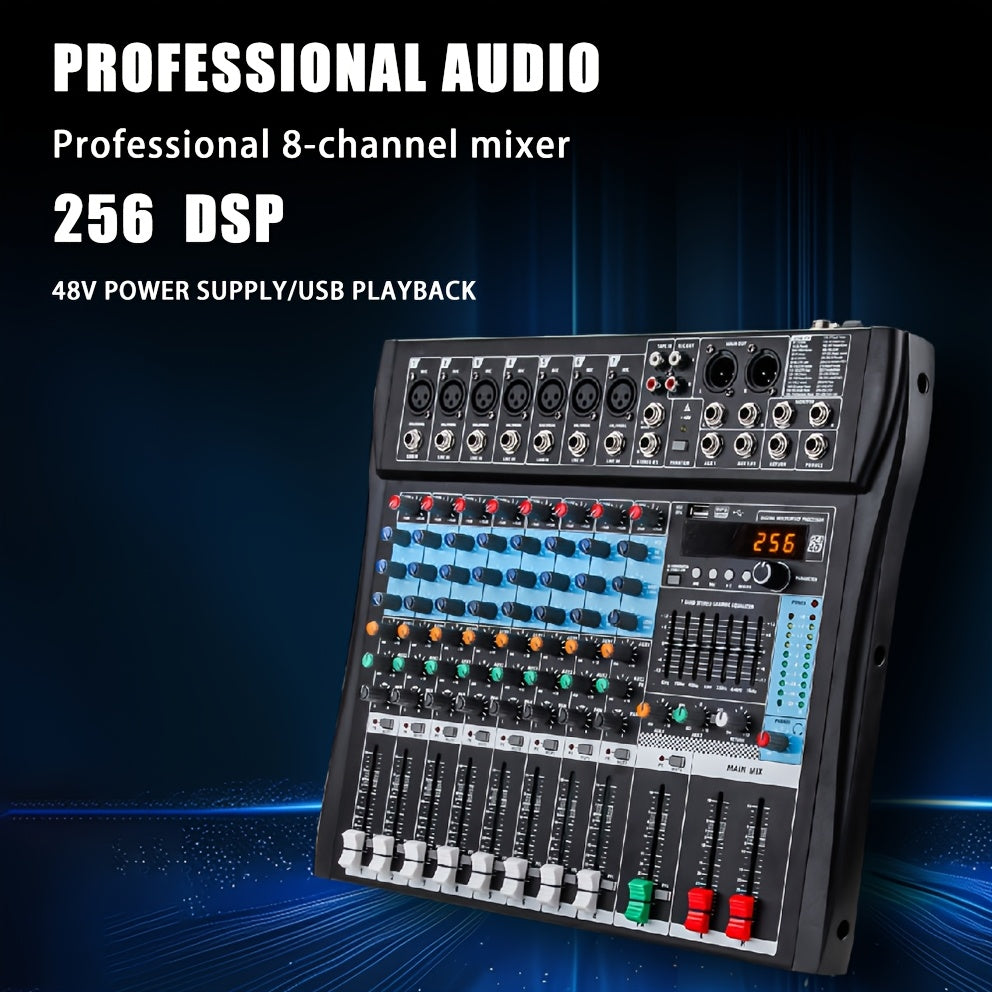 [Live Concert, Wedding DJ] Pro Audio Rack 8/ 12/ 16-Channel Mixing Console: Smartphone Wireless Control Via App, Studio-Grade 48V Phantom Power, 256 Multi-Fx with Parametric EQ | for Live Concert, Pub Stage, Wedding DJ And Corporate Events