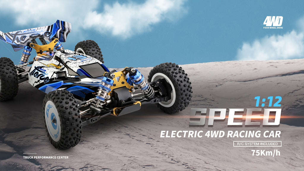 Wltoys 124017 75KM/H 4WD RC Car Professional Racing Car Brushless Electric High Speed Off-Road Drift Remote Control Toys for Boys with 2 Batteries