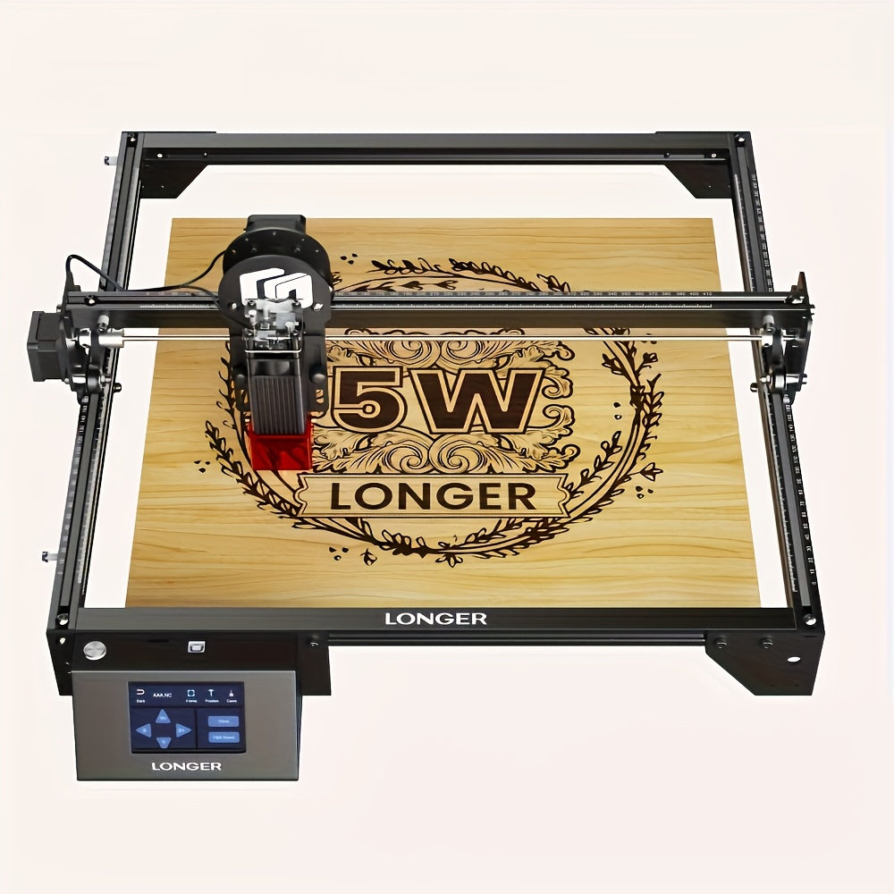 Self-Developed Upgraded Version - RAY5 5W Laser Engraver (Full Machine), Integrating Laser Cutting And Engraving Functions; Supports Wi-Fi Control And Mobile Protection; Working Speed 24000Mm/Min: Suitable for Wood, Metal, Acrylic, Glass