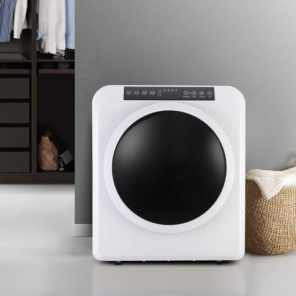 13.2LBS Portable Clothes Dryer for Apartments - 3.5 Cu.Ft Compact Front Load Dryer with LCD Touch Panel, Stainless Steel Tub & Quiet Operation, for Home, Dorm, RV