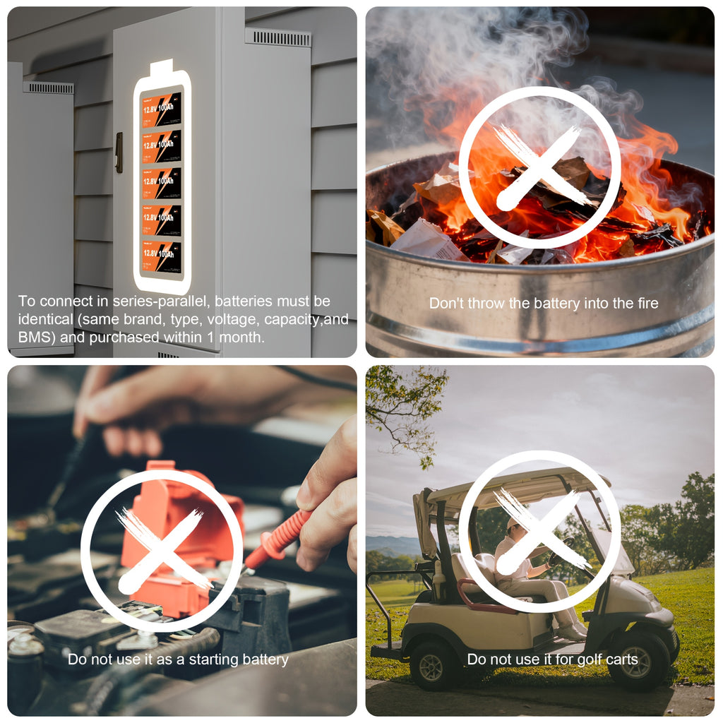 12V 100/150Ah LiFePO4 Battery, Deep Cycle Rechargeable Lithium Battery, Built-in BMS, 1280/1920Wh, Very Suitable for RV, Off Grid, Solar And Camping Use