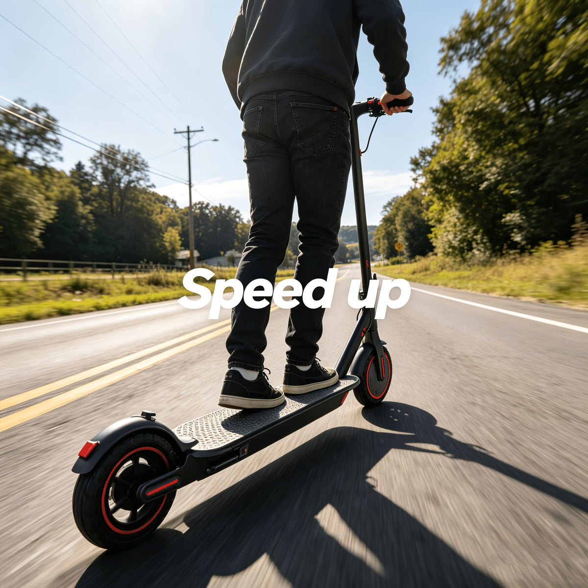 Long Distance Folding Adult Electric Scooter, 350W Motor, 8.5 Inch Anti-Slip Solid Tires, Smart APP& LCD Dashboard, 3 Adjustable Speeds, Dual Safe Brakes, LED Headlight Taillight, Built-in Bell, Aluminum Alloy Body, 265 LBS Load, Low Maintenance