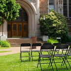 Set of 10 Classic Plastic Folding Chairs for The Garden in White And Black