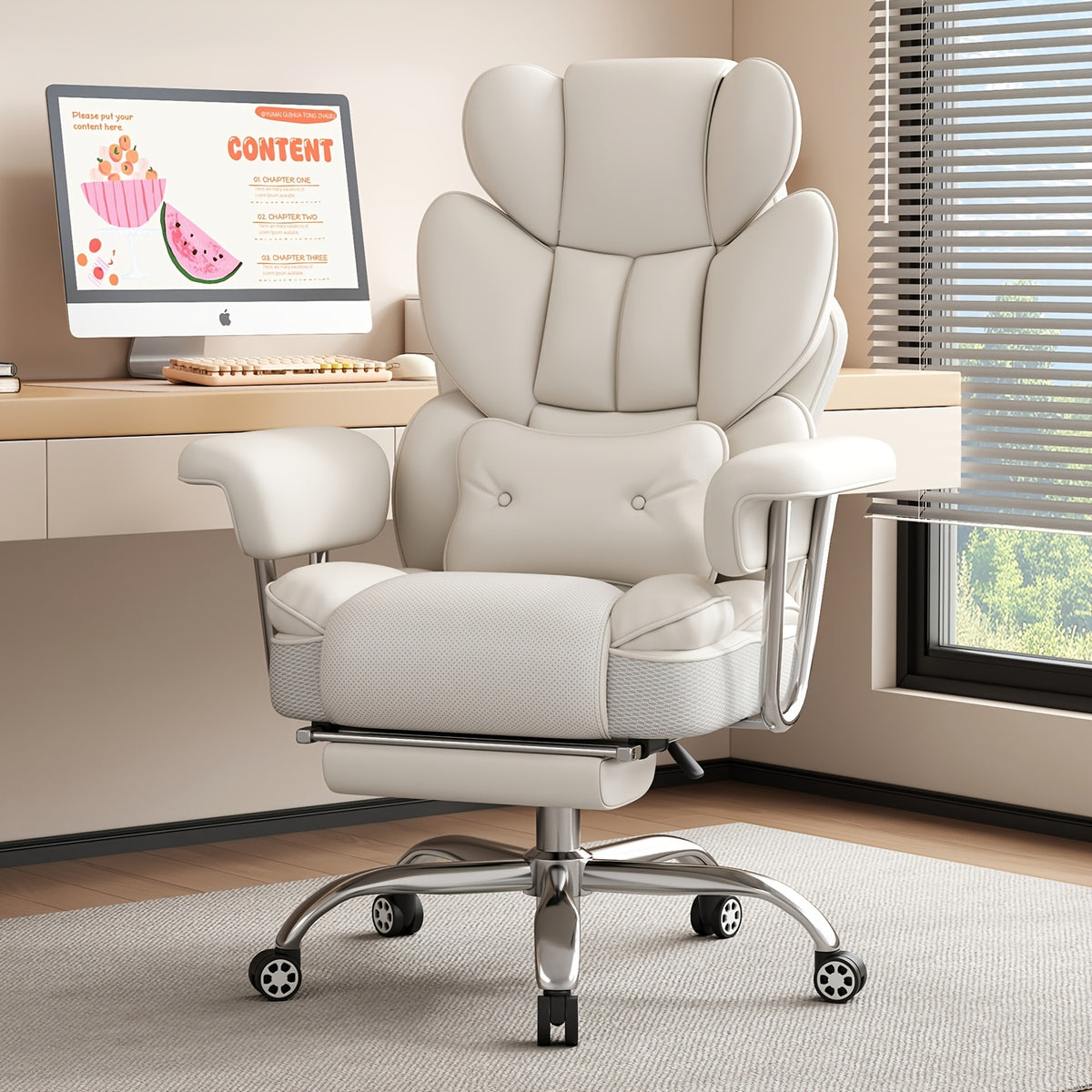 Executive Office Chair with Footrest — Oversized High-Back Recliner Rated to 500 lb for Home Desk Seating