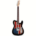 [Electric Guitar] Leo Jaymz DTL Style Electric Guitar with Flag Sticker - High Gloss Mahogany Body And Hard Maple Neck - High Transparency Acrylic Pickguard