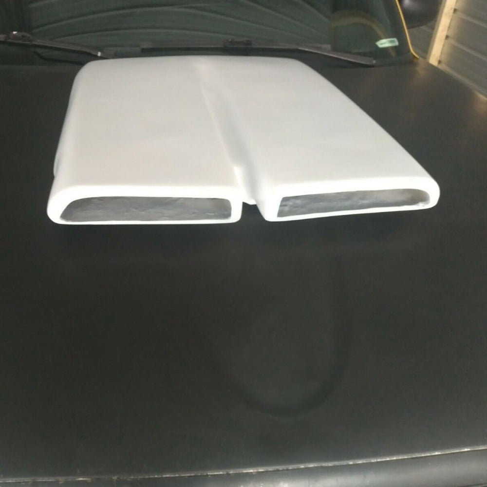 Hood Scoop Compatible with 1970-1976 Plymouth Duster 340 A-Body Front Fiberglass Hood Scoop Molding Trim Bezel White