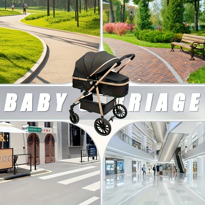 A Versatile Baby Stroller with Large Wheels That Allows The Child to Sit, Recline, And Change Direction