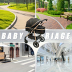 A Versatile Baby Stroller with Large Wheels That Allows The Child to Sit, Recline, And Change Direction