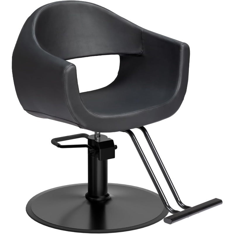 Heavy Duty Barber Chair with Hydraulic Lift - Professional Salon Styling Chair, 360° Swivel Base & Footrest, Manual Height Adjustment, Sturdy Construction for Salon, Spa, Home - Compatible with Hard Floors (Barber Shop, Beauty Parlor