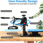 Heat Press Machine For T Shirts, Canvas Bags, 12"x10" Sublimation Shirt Heat Press Machines, 360° Swing Away Sublimation Transfer Printer Fast Heat-up, Digital Precise Temperature Control With Bell Alarm, Ovar Temp Warning