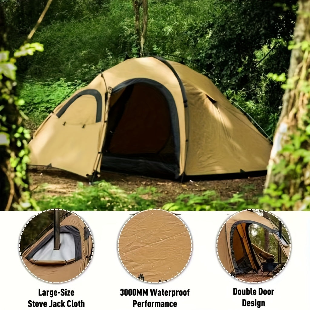 Campravox Hot Tent for Camping with Chimney, a Portable Backpacking Tent Featuring an Inner Tent And Stove Jack, Suitable for 1-2 People for Outdoor Hiking And Hunting