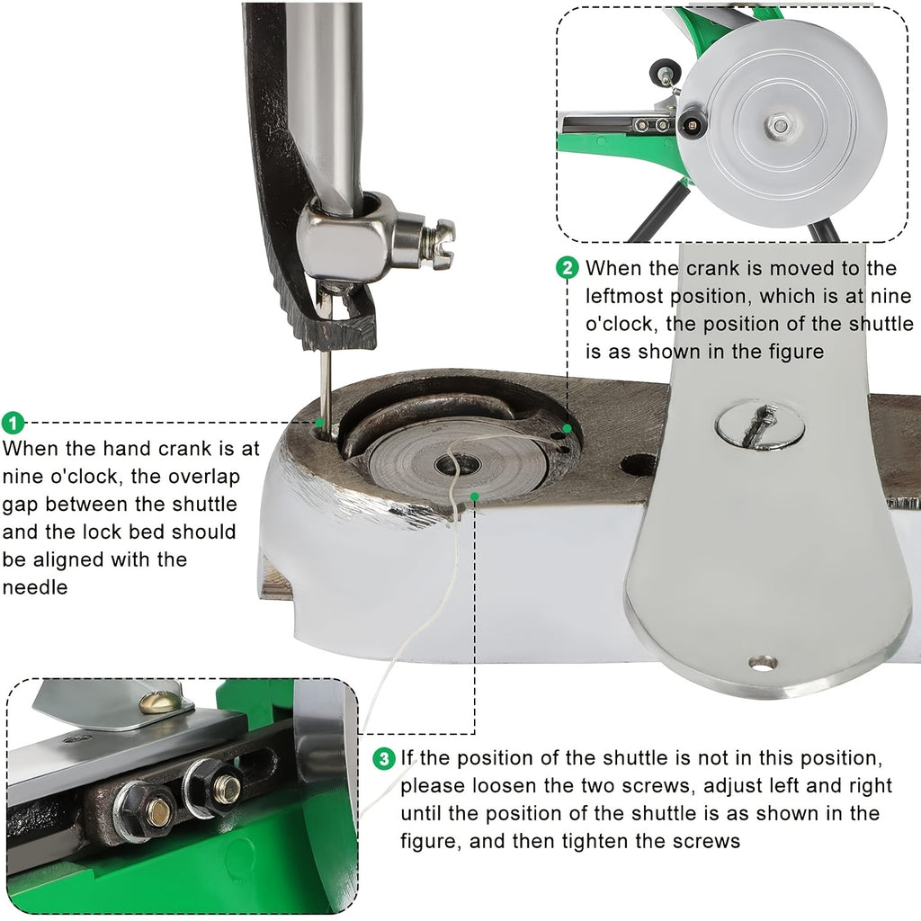 Heavy-Duty Leather Stitching Machine | Industrial Shoe Repair Equipment, Dual Thread System for Shoes, Bags, Belts, Sew Thick Materials Like Leather, Canvas, Nylon, Professional for Upholstery, Tents, Coats | Green, Non-Electric, Brand: GCCSJ