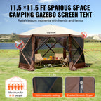 Pop-Up Screen Gazebo Tent by VEVOR, Removable Privacy Panels for Camping, Picnics and Backyard Gatherings