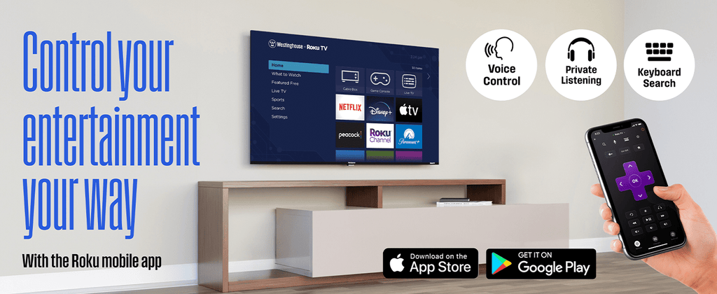 Westinghouse 32 inch HD Smart Roku TV Dolby Audio Voice control